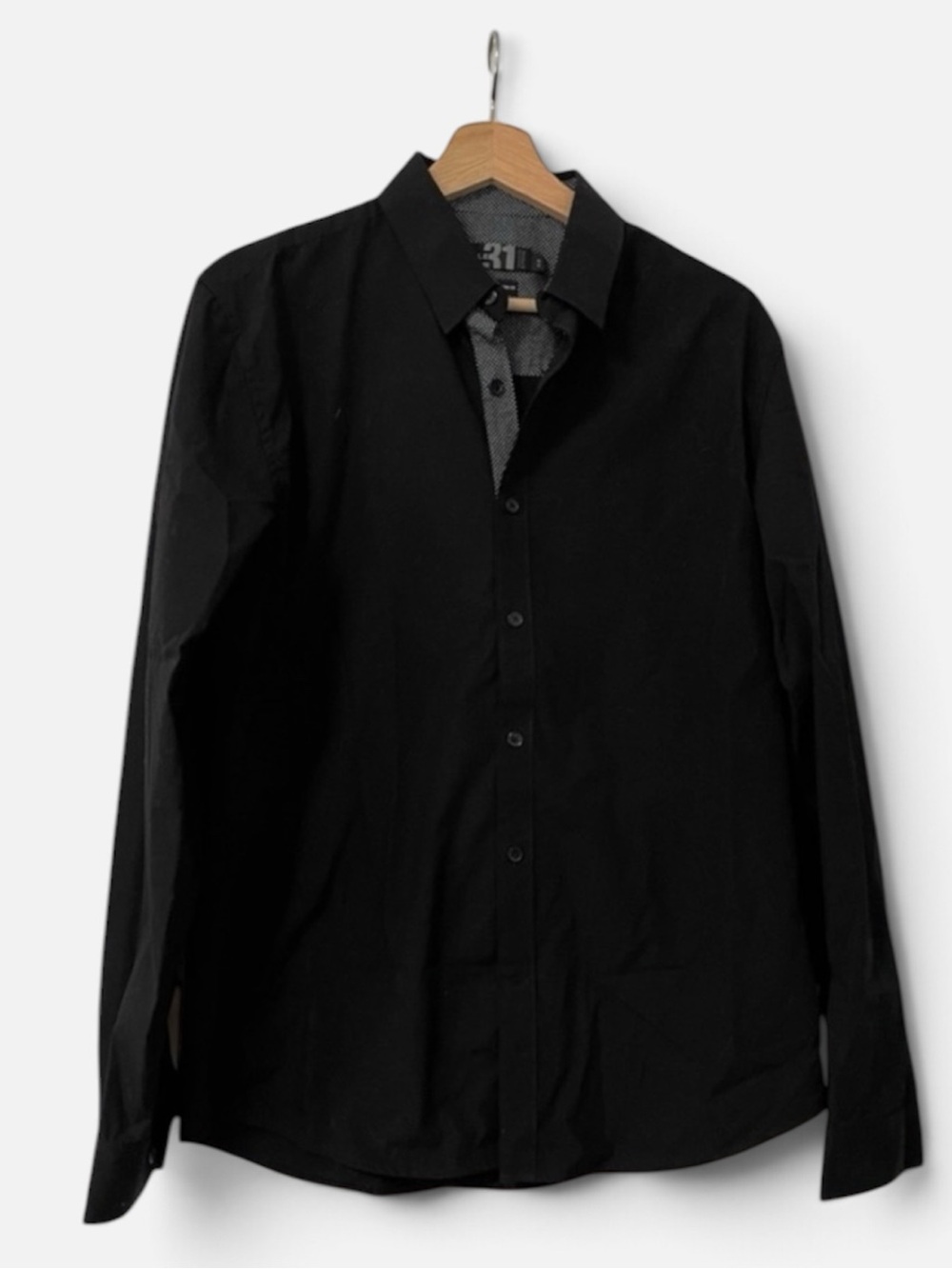 Simon’s Men's Black Button-Down Shirt - Classic Dress Shirt Medium